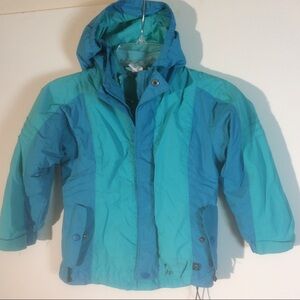 REI Teal Coat with Fleece Interior Jacket - 2 Layers - Hood Zip Front Pockets